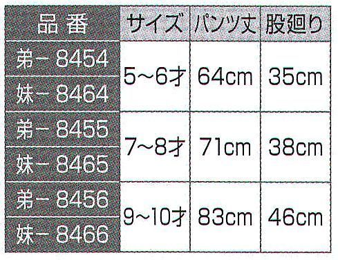 氏原 8464 子供股引 妹印（5-6才） ※この商品はご注文後のキャンセル、返品及び交換は出来ませんのでご注意下さい。※なお、この商品のお支払方法は、先振込（代金引換以外）にて承り、ご入金確認後の手配となります。 サイズ／スペック